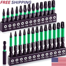 27PCS Impact Torx Bit Set TT7-TT40 S2 Steel Security Star Bits Tamper Proof Magn