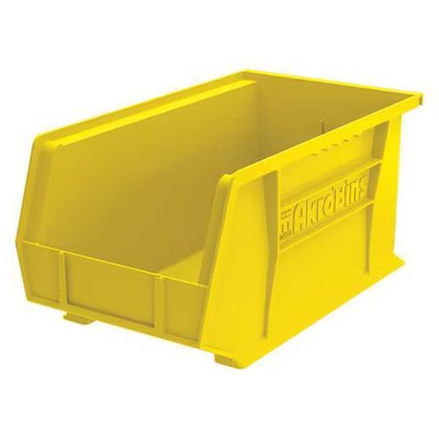 Akro-Mils 30240Yello Hang & Stack Storage Bin, Plastic, Yellow, 7 In H, 8 1/4