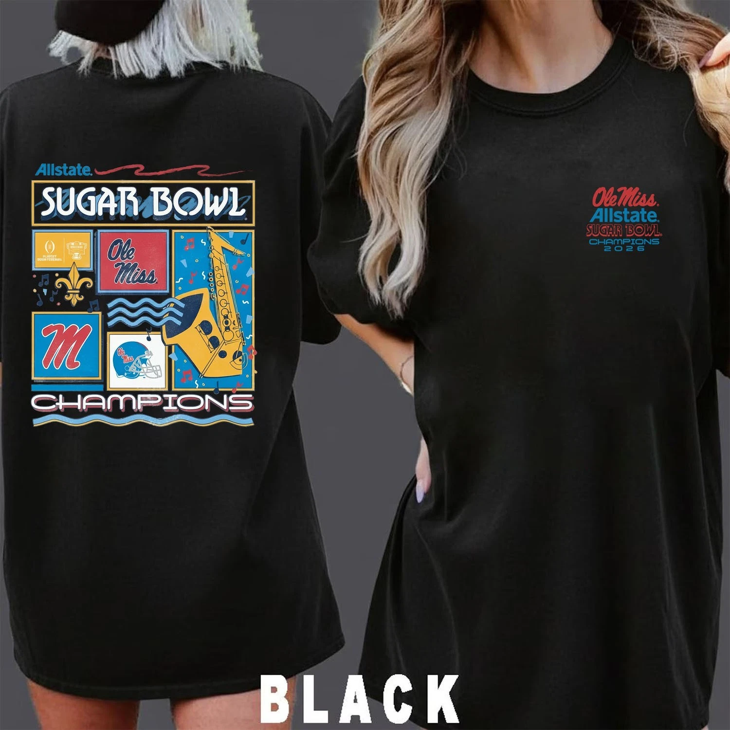 Ole Miss Alstate Sugar Bowl Champions 2026 Unisex T-Shirt