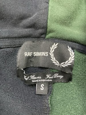 Fred Perry x Raf Simons Destroyed Full Zip Hoodie Men Small Green