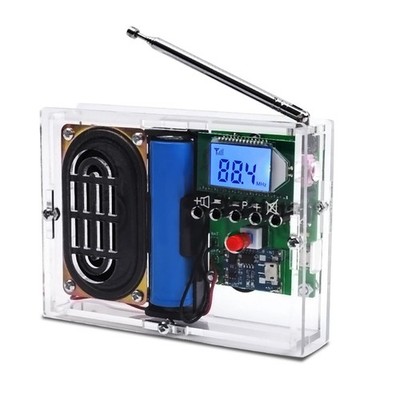 MiOYOOW FṂ Radio Kit, LCD Display Rechargeable Digital Radio Module DIY Ki