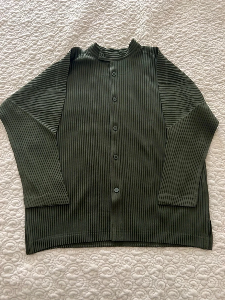 ISSEY MIYAKE Polyester Long Sleeve Casual Button-Down Shirts for