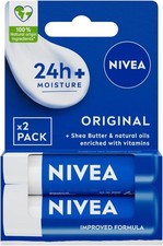 NIVEA Original Care Duo Pack Lip Balm (2x 4.8g), Lip Moisturiser Deeply Hydrate