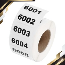 Number Sticker 6001-7000 Consecutive Numbered Labels Self Adhesive 1.6"x0.8"