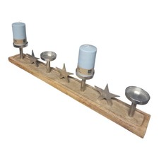 XXL Deko Tablett Kerzenhalter Adventskranz Mangoholz 75x12x10cm