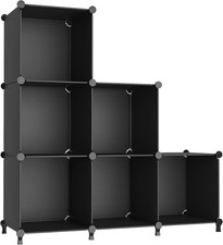 Closet Organizers and Storage, 6 Cube Storage Organizer, Black Portable Closet