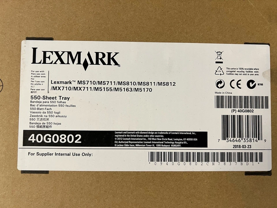 LEXMARK 40G0802 Papierkassette NEU Papierfach Papier Zuführung 550 Blatt Fach - Bild 2 von 3