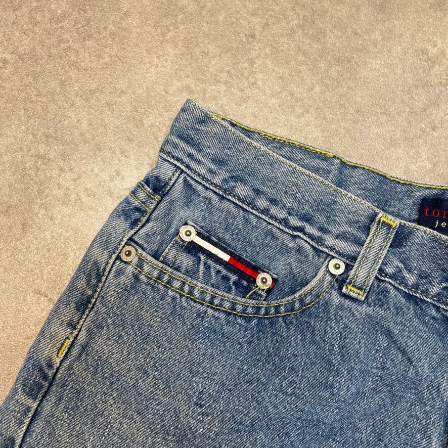 Tommy Hilfiger Denim Shorts Womens Jorts USA 90s Vintage Bottoms, Blue 28" image 3