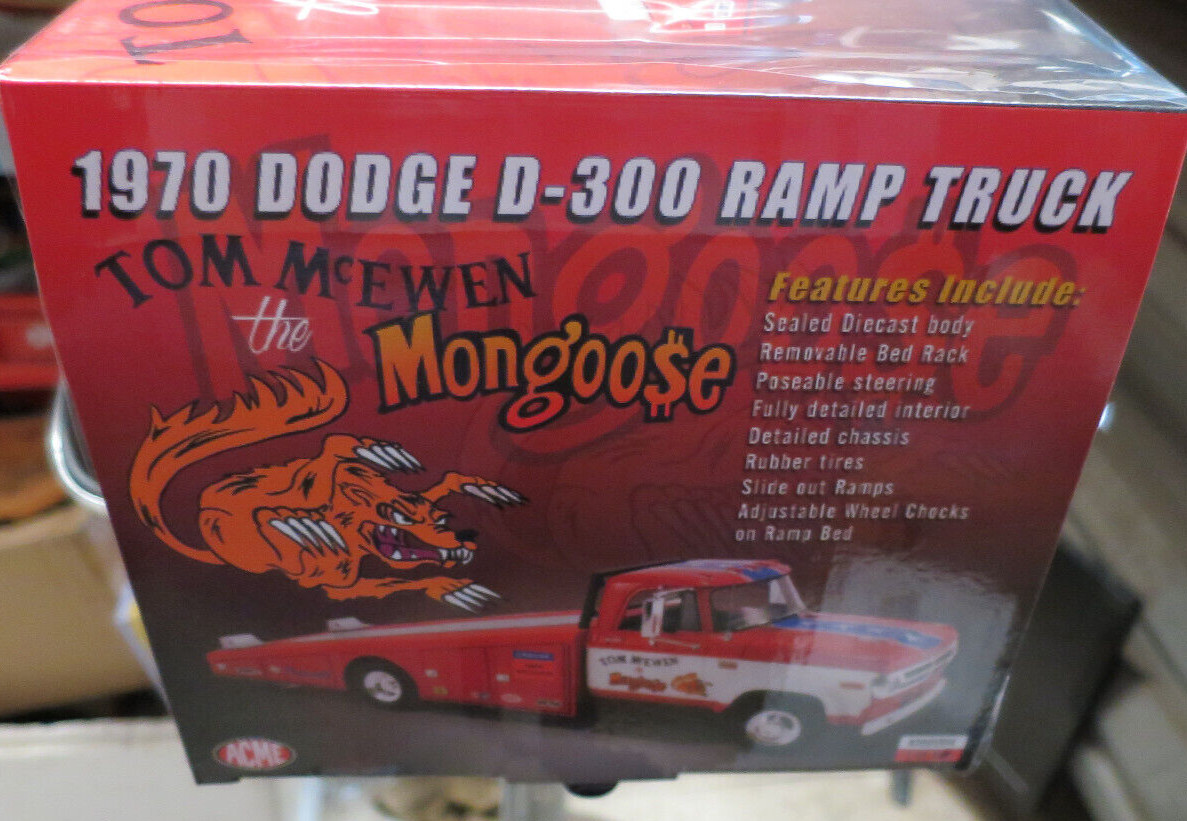 ACME 1/18 1970 DODGE D-300 RAMP TRUCK ONLY TOM McEWEN THE MONGOOSE  #A1801914