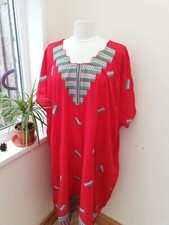 K Beautiful red A grade embroidered viscose kaftan extra large  long last 1 Sale