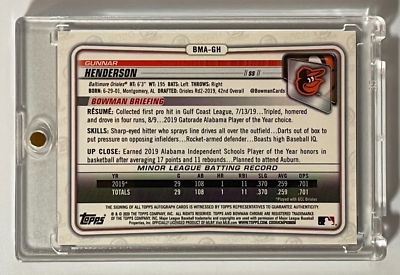 その他 GUNNAR HENDERSON Mega AUTO Blue その他 GUNNAR HENDERSON Mega AUTO Blue 2020 Bowman Chrome Mega Box