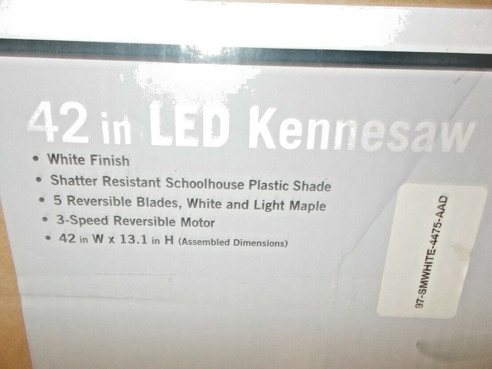 Kennesaw 42 in. LED Indoor White Ceiling Fan with Light Kit eBay