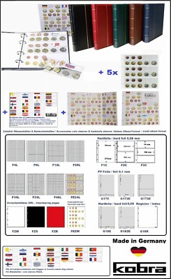 10 small Prophila Kobra coin sheets for euro coins with flags cards