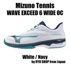 Mizuno Tennis Shoes WAVE EXCEED 6 WIDE OC 61GB251318 White / Navy