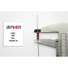 1 x VINTAGE PIHER RESISTOR. 1/2W 15K 10% NEW ORIGINAL 1970 ́S+ RC289