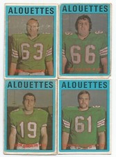 1972 OPC CFL MONTREAL ALOUETTES 4 CARD BARGAIN STARTER LOT -    BB100
