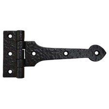 8" Decorative Spade Cast Iron Strap Hinge Gate Door Black Finish
