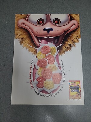 Honey Comb Cereal Strawberry Frosted Post Print Ad 2003 8x11 Great To Frame 