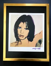 ANDY WARHOL + SIGNED 1984 MICK JAGGER PRINT MOUNTED & FRAMED + BUY IT NOW!