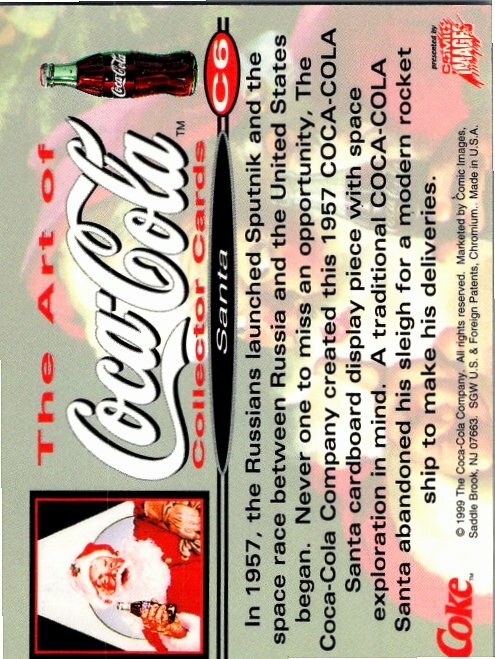 1999 Comic Images The Art Of Coca-Cola Omnichrome Card #C6 Santa - Picture 2 of 2