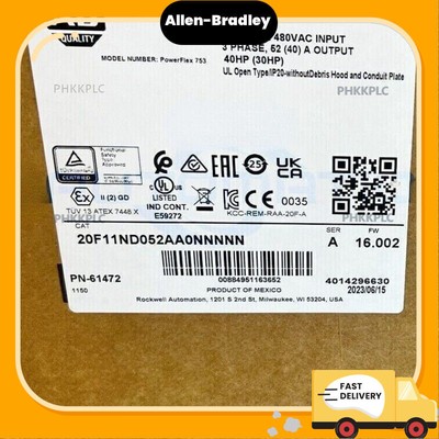New Allen-Bradley 20F11ND052AA0NNNNN PowerFlex753 AC Drive