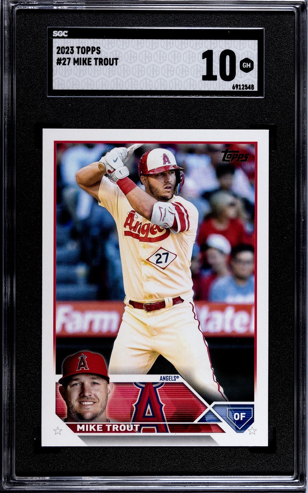 2023 Topps #27 Mike Trout SGC 10 GEM MINT