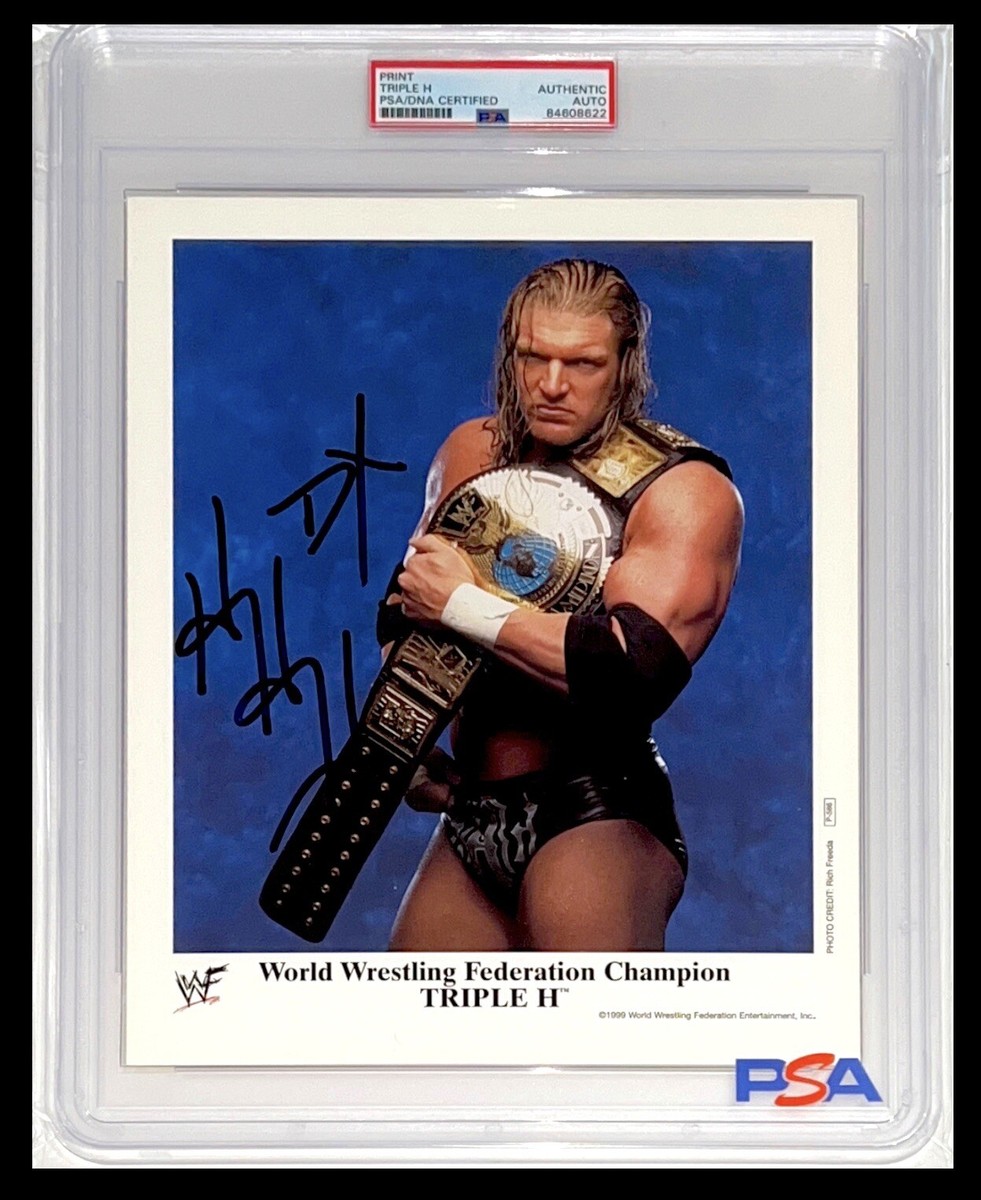 WWE TRIPLE H P-586 SIGNED 8X10 ORIGINAL PROMO PHOTO ENCAPSULATED