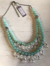Image of Jon Richard 18-20” Silver Plated Green Crystal Beaded CZ Necklace RRP£35 (A590)
