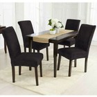4PCs Dining Chair Seat Covers Home Banquet Removable Stretch Slipcover(V Black)