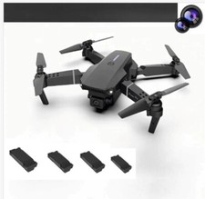 E88 Drone HD Dual Camera Black 4 Battery WIFI Connection Aerial Photography