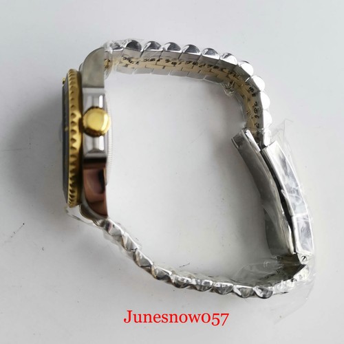 Gold Coated NH35 NH35A SUB Watch Case Jubilee Bracelet Solid Sapphire Crystal - Picture 4 of 6