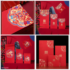 10PCS Chinese Wedding Red Envelope Double Happiness Red Packet 9x9cm