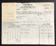 1945 Billhead Chicago ILL Eversharp Inc mfgs pens pencils desk sets #b6