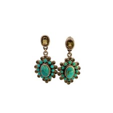Vtg Thai Barse Sterling Silver Large Turquois...