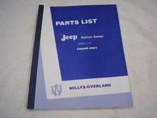 1948 Willys Jeep Trucks 2wd 4wd  Jeepster  Engine Only Parts Manual
