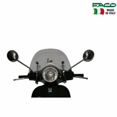 Pare-brise FACO 21069 Avec Barres Vernies Pour Vespa PX 125 (2001-2008) - Neuf !