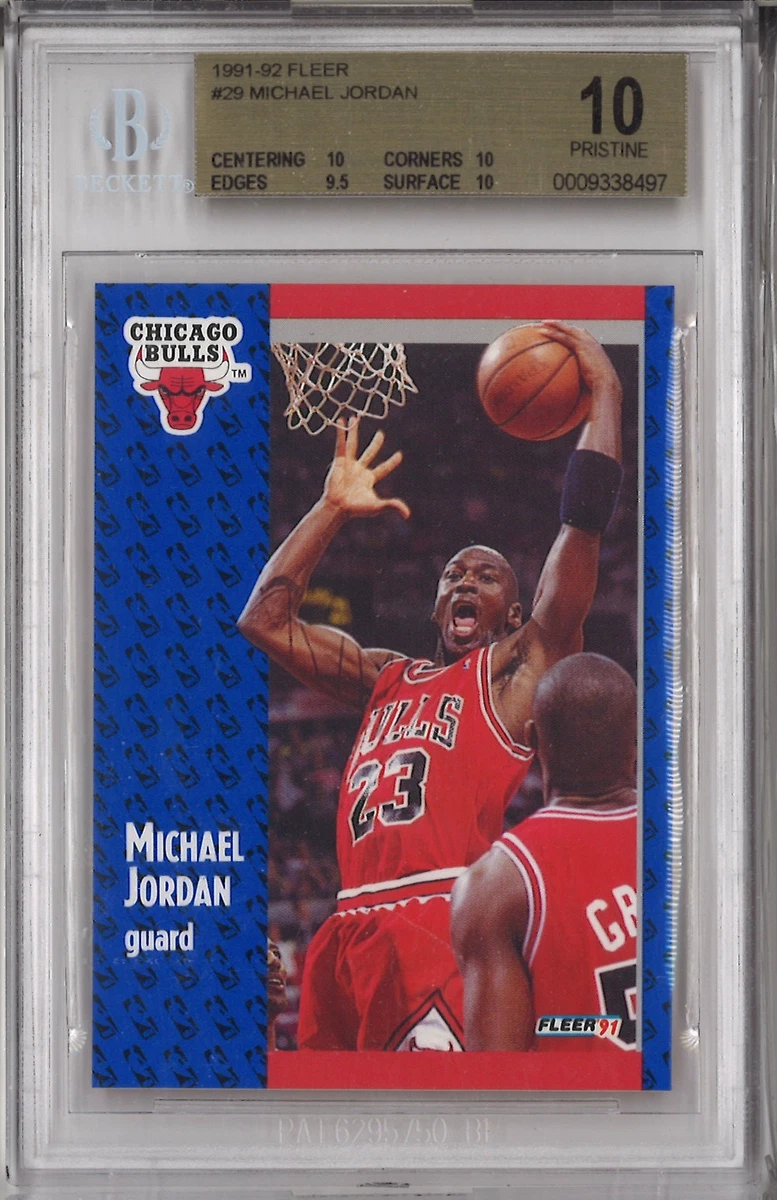 BGS 10 PRISTINE 1991 92 91 92 Fleer 29 MICHAEL JORDAN Chicago Bulls HOF RARE
