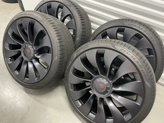 Original Tesla 21 Wheels Tires TPMS Caps Model Y Performance Uberturbine Set
