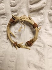 Faux Deer Antler Ornament Wreath for Christmas Tree or Lodge Cabin Decoration