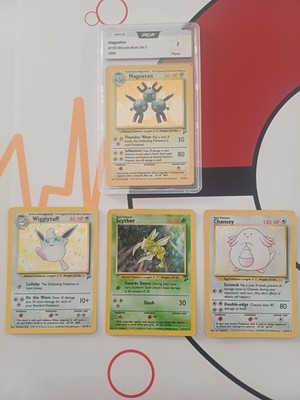 Pokémon - Base Set 2 - 4er SET - Chaneira - Knuddeluff - Magneton - Sichlor