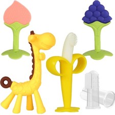 Baby Teething Toys Silicone Teether BPA Free Soothe Sore Gums Giraffe Set