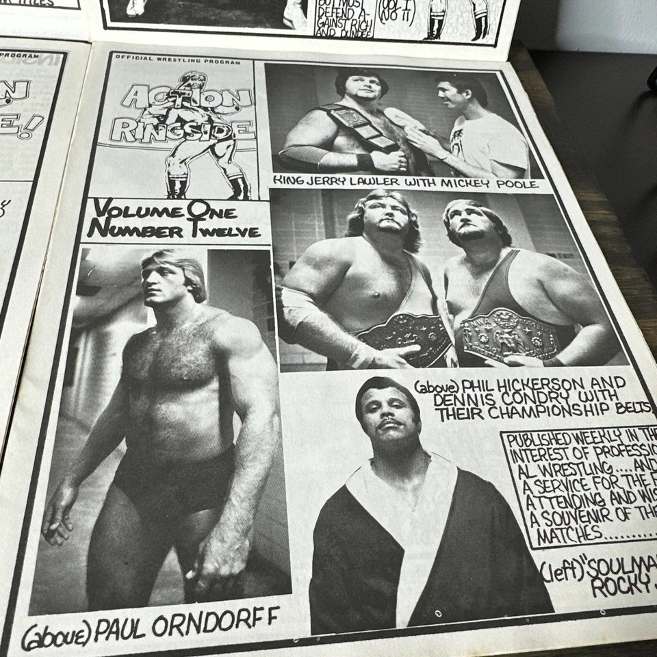 Лот из 4 программ рестлинга Action Ringside Memphis 1977 том 1 #10-12 14 - Изображение 2 из 4