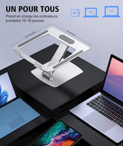 Support Pliable Aluminium / Tablette iPad Ordinateur PC Portable MacBook Pro Air - Afbeelding 9 van 14