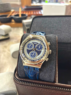 Swatch Irony Chrono Swiss Made Quartz Chronograph 40mm Blue Dial 30m
