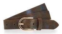 Tamaris Leather Belt W95 GüRtel Taupe - Dark Brown Hellbraun GrüN Neu