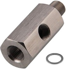 Stainless Steel 1/8 BSPT Oil Pressure Sensor Tee to 1/8 NPT adapter Fitting f...