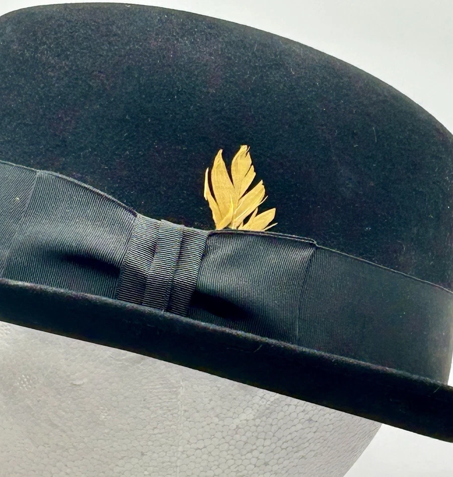 Sombrero Fedora De Fieltro Stetson Ivy League De Colección Para Hombres 7 3/8 Negro Dorado En Caja Foto 3 de 4