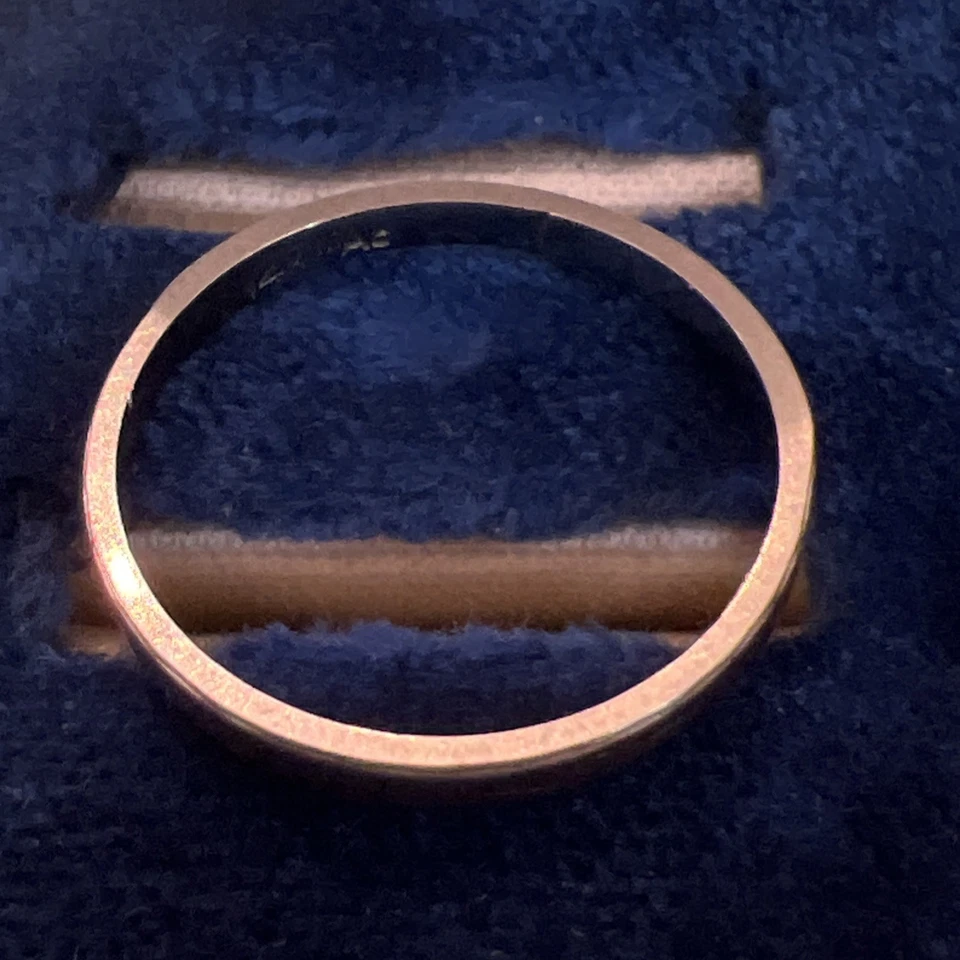 Anillo de boda vintage MCM 14k oro blanco con borde apilable firmado MAC Foto 2 de 4