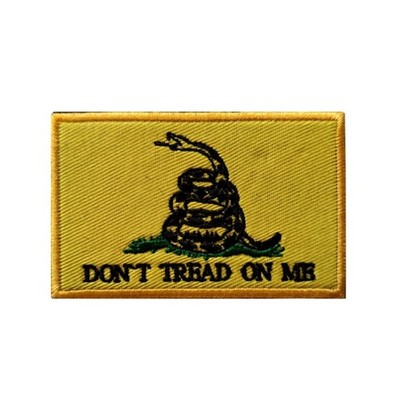 Gadsden Don't Tread On Me Snake Patch -Hook And Loop Backing- Yellow Black