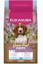 Eukanuba Grain Free Small and Medium Breed Dry Puppy Food Fish 3KG 6.16 per kilo